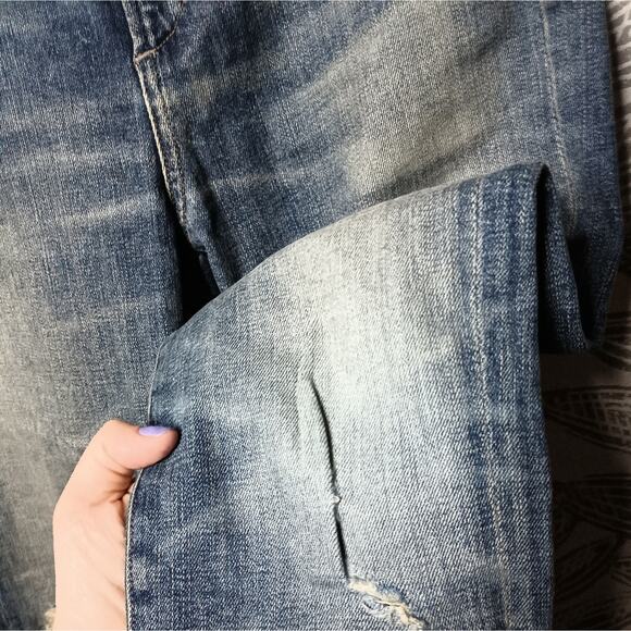 Citizens of Humanity Jeans Blue Denim Distressed Knee Vintage Wash - Picture 10 of 11